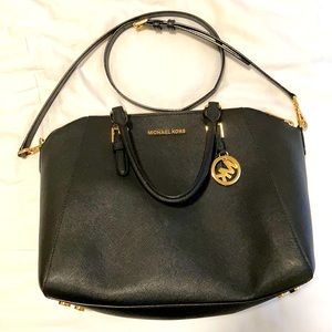 Large Black Michael Kors Purse with detachable strap